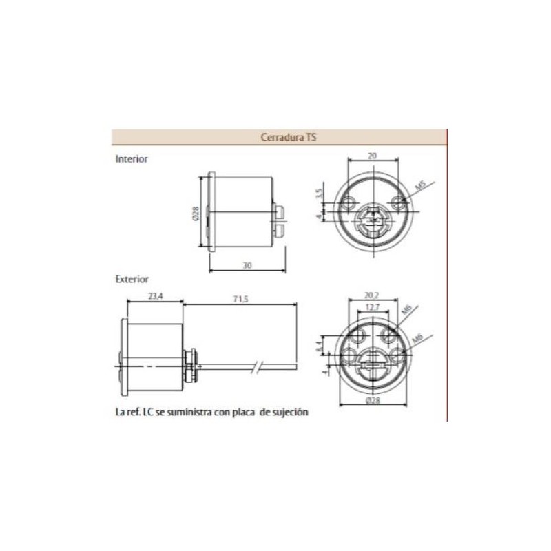 CILINDRO SEG. PARA CERRADURA TS T6TSRFLC LAT. TESA