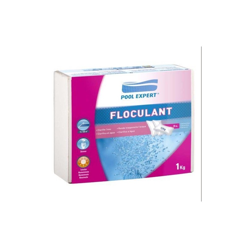 FLOCULANTE CARTUCHO 8X125 GR. POOL EXPERT