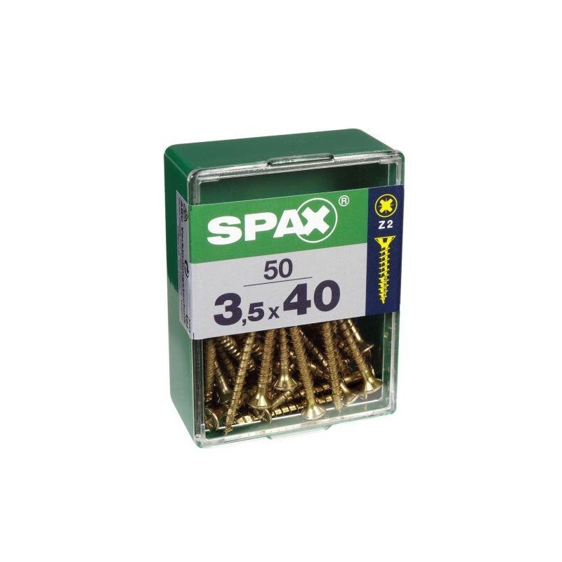 TORNILLO SPAX C/PL POZI BRICO. 3.5X40 C/50 UDS