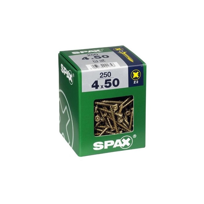 TORNILLO SPAX C/PL POZI BRICO. 4.0X50 C/250 UDS