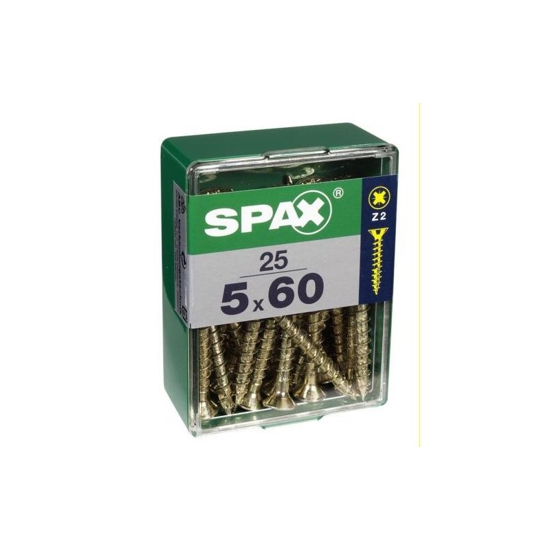 TORNILLO SPAX C/PL POZI BRICO. 5.0X60 C/25 UDS