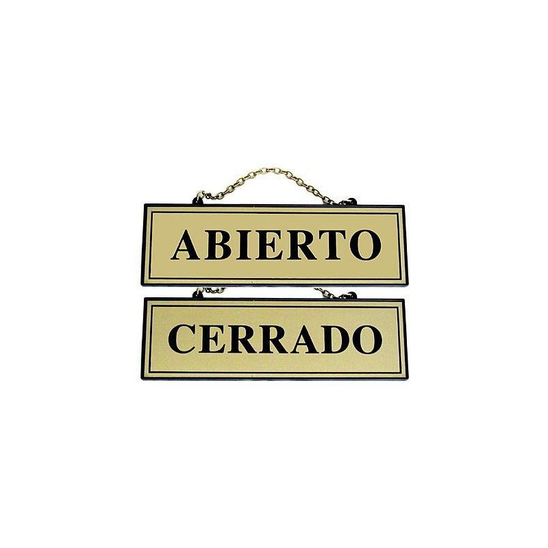 PLACA ABIERTO-CERRADO LATONADO 110