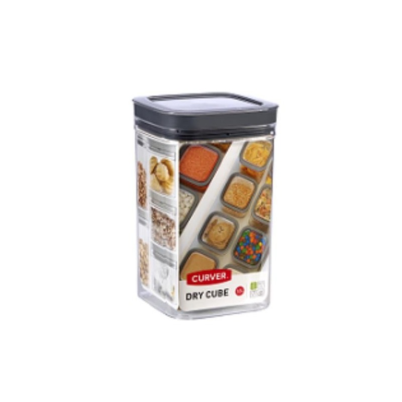 BOTE COCINA DRY CUBE 1,8L GRIS/TRANSPARENTE 234001