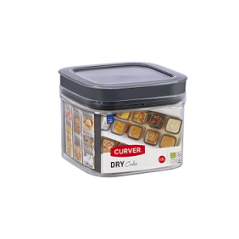 BOTE COCINA DRY CUBE 0,8L GRIS/TRANSPARENTE 234004