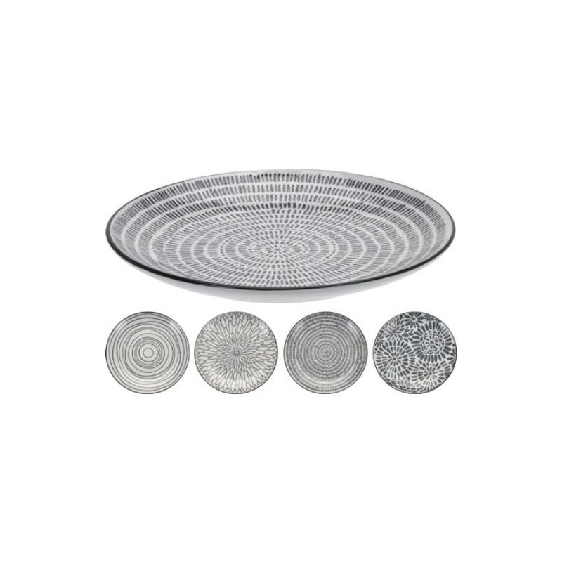 PLATO GRES GRIS 210MM DISEÑO SURTIDO 079000050