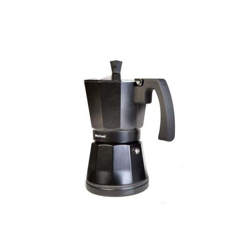 CAFETERA ALUMINIO INDUCCION NEGRA 1-3 TAZAS LUCCIA