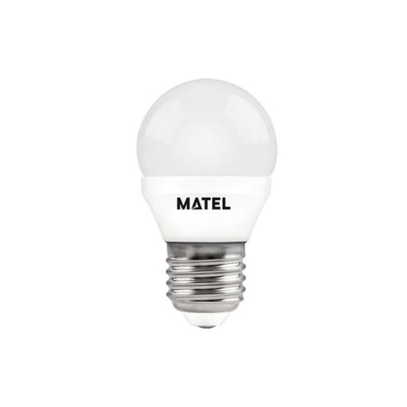 BOMBILLA LED 5 W. ESFERICA E27 LUZ CALIDA 21806