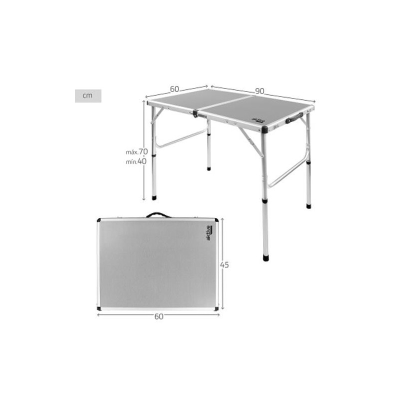 AKTIVE-MESA CAMPING PLEGABLE 90X60X70CM