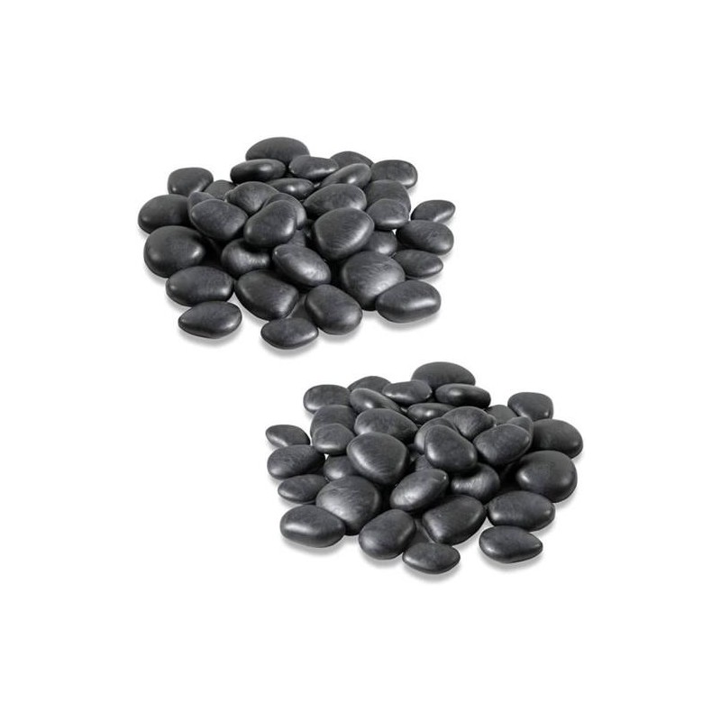 PIEDRAS DECORARIVAS PLASTICO (24UDS)  NEGRAS