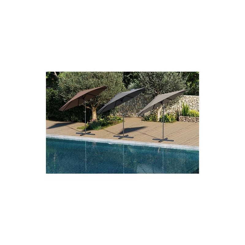 PARASOL ALUMINIO Ø3M. INCLINABLE TUBO Ø38MM.MARRON