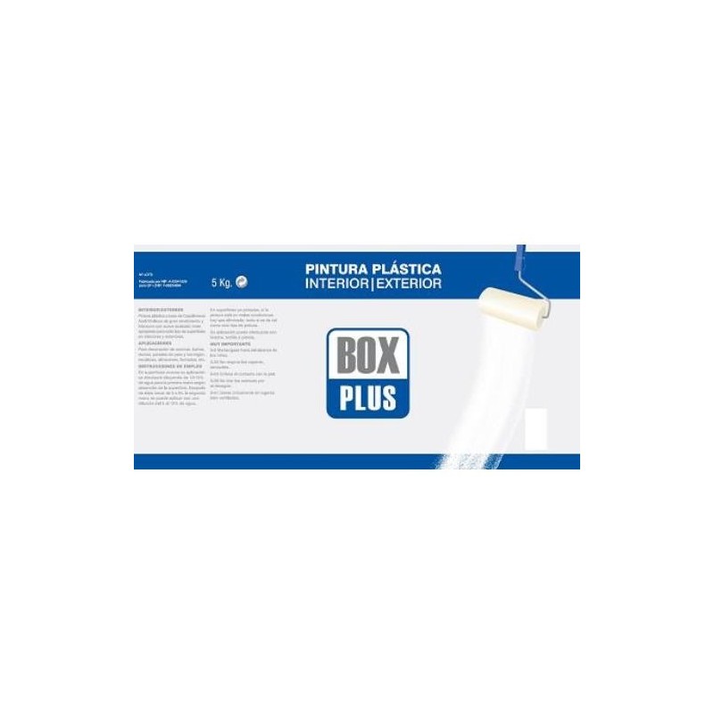 PINTURA PLASTICA INT/EXT.BOX PLUS BLANCO MATE 5KG