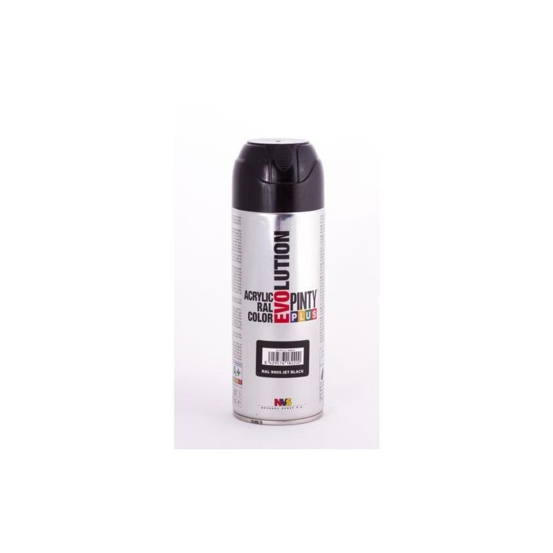 PINTURA SPRAY PINTY PLUS NEGRO BRILL.RAL9005 520ML