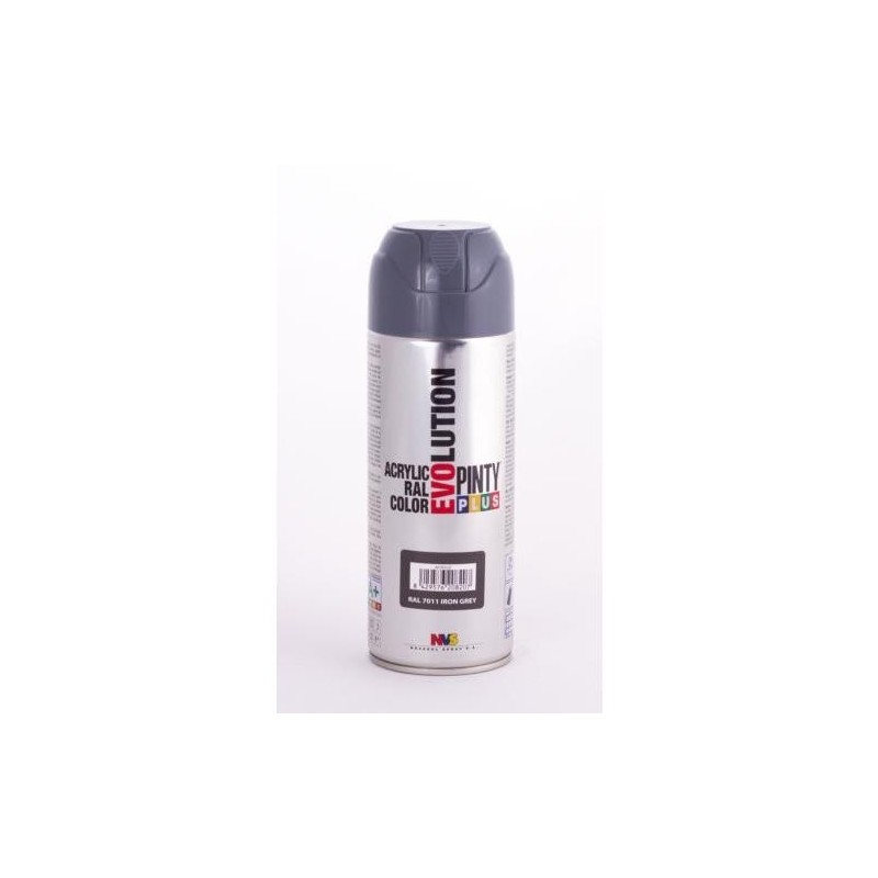 PINTURA SPRAY PINTY PLUS GRIS RAL 7011 520ML.