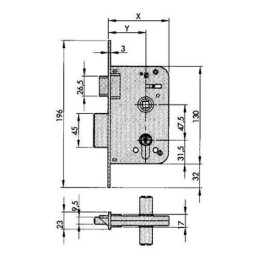 CERRADURA EMBUTIR 600-70X40 HL