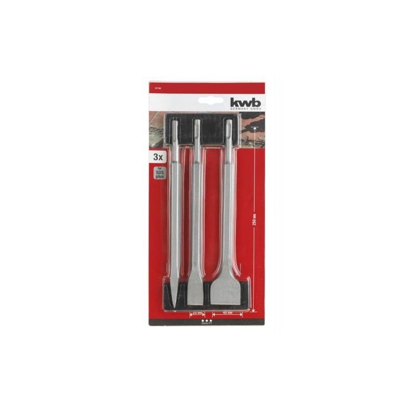 SET CINCELES SDS 3 PIEZAS KWB  49247190