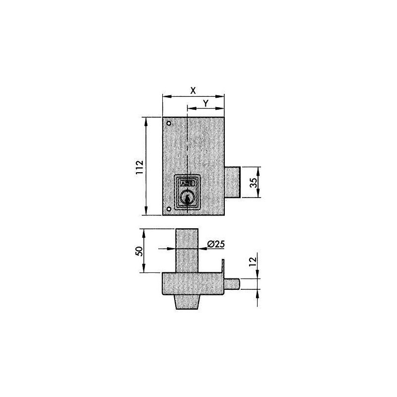 CERRADURA SOBREPONER 56-C PINTADA 60 IZDA. PERFIL