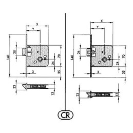 CERRADURA EMBUTIR 650-60 HL