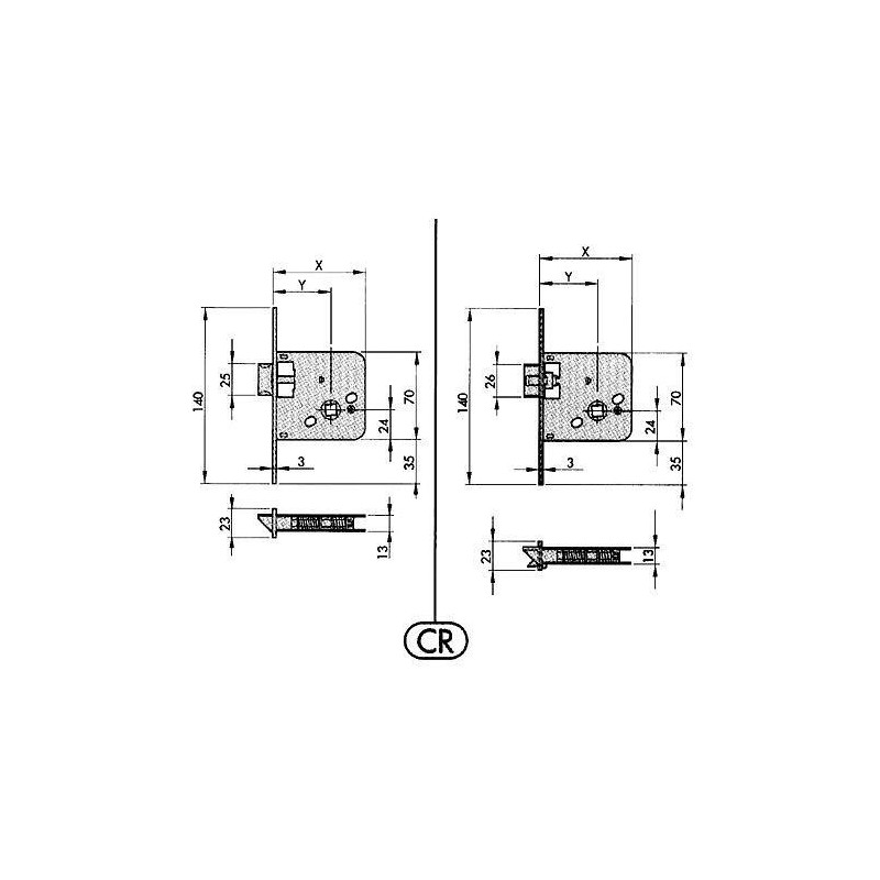 CERRADURA EMBUTIR 650-60 HL