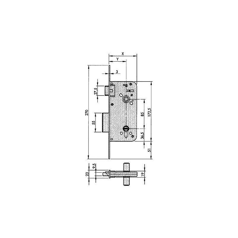 CERRADURA SEGURIDAD 8800/80 BC YL6 70 M3 5 LLAVES