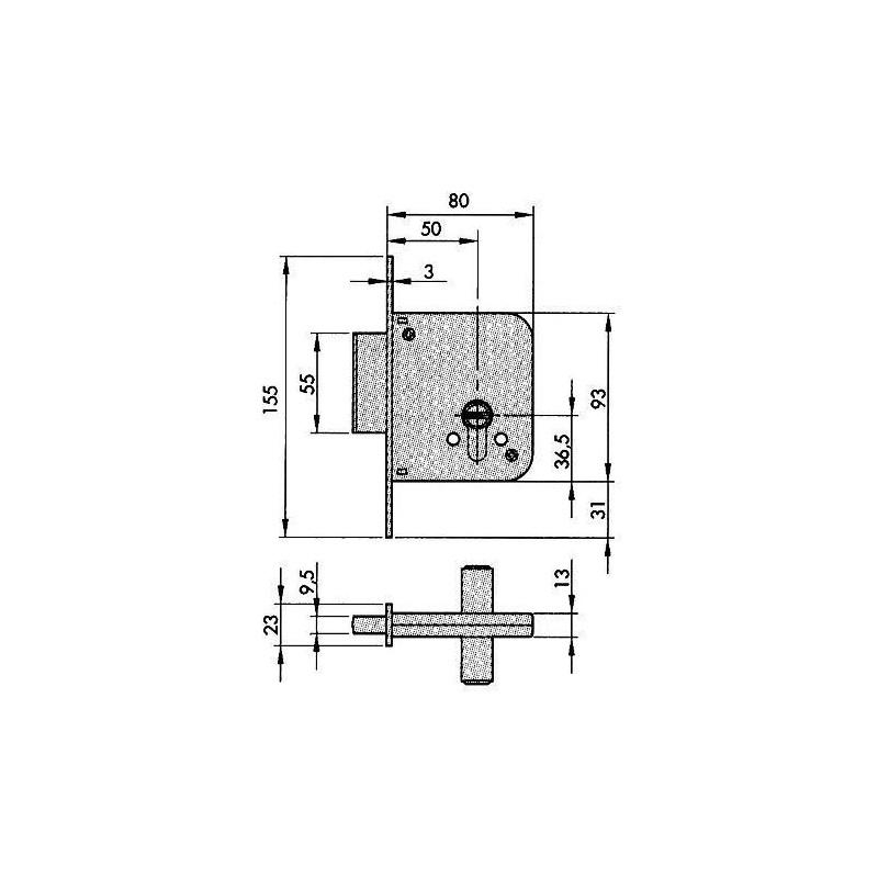 CERRADURA SEGURIDAD 8801 HS-6 5 LLAVES M3