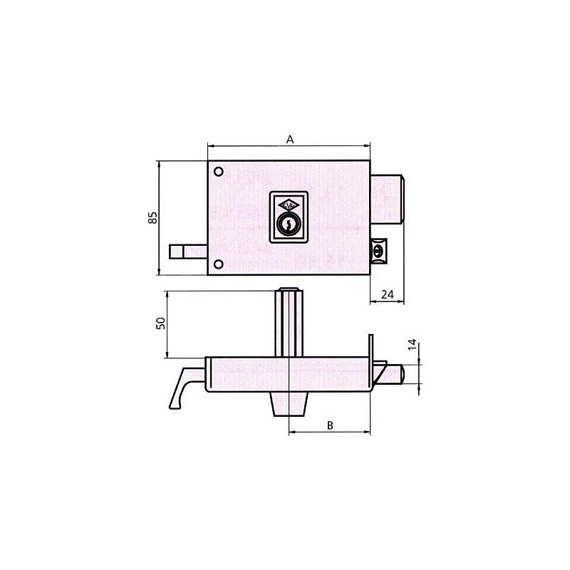 CERRADURA REVERSIBLE 125AR 10 DCHA. HE PF