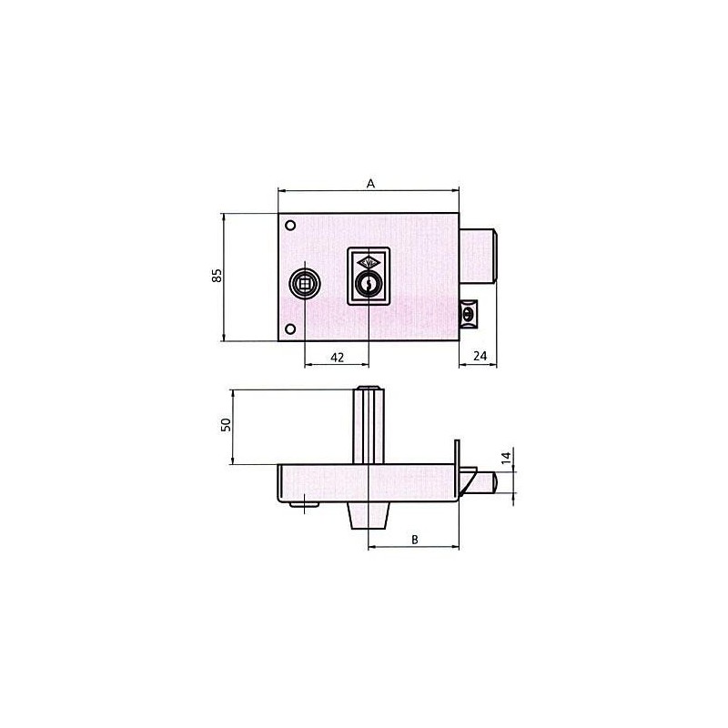 CERRADURA REVERSIBLE 1125BR 12 HE IZDA.