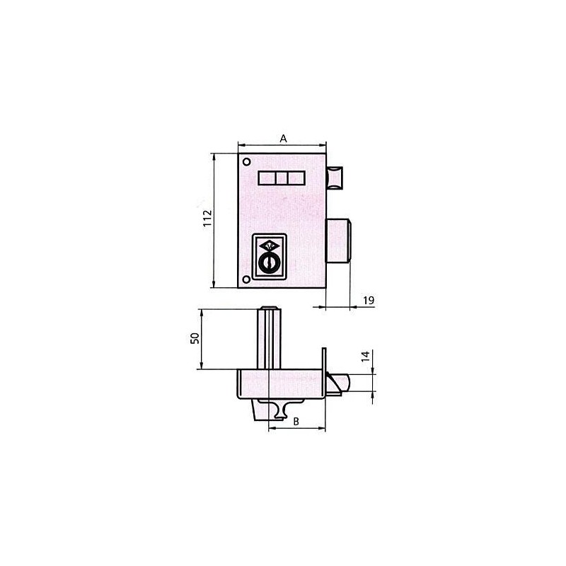 CERRADURA SOBREPONER 56A 70 DCHA. HE PF. CVL