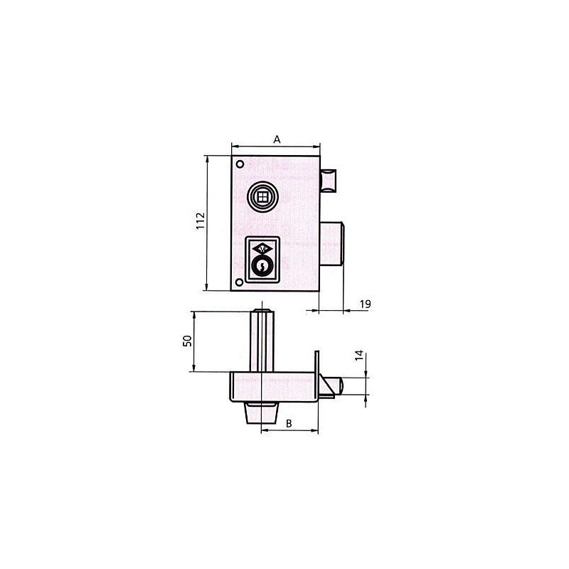 CERRADURA SOBREPONER 56B 60 DCHA. HE PF. CVL