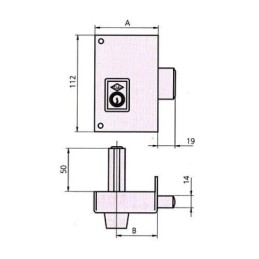 CERRADURA SOBREPONER 56C 60...