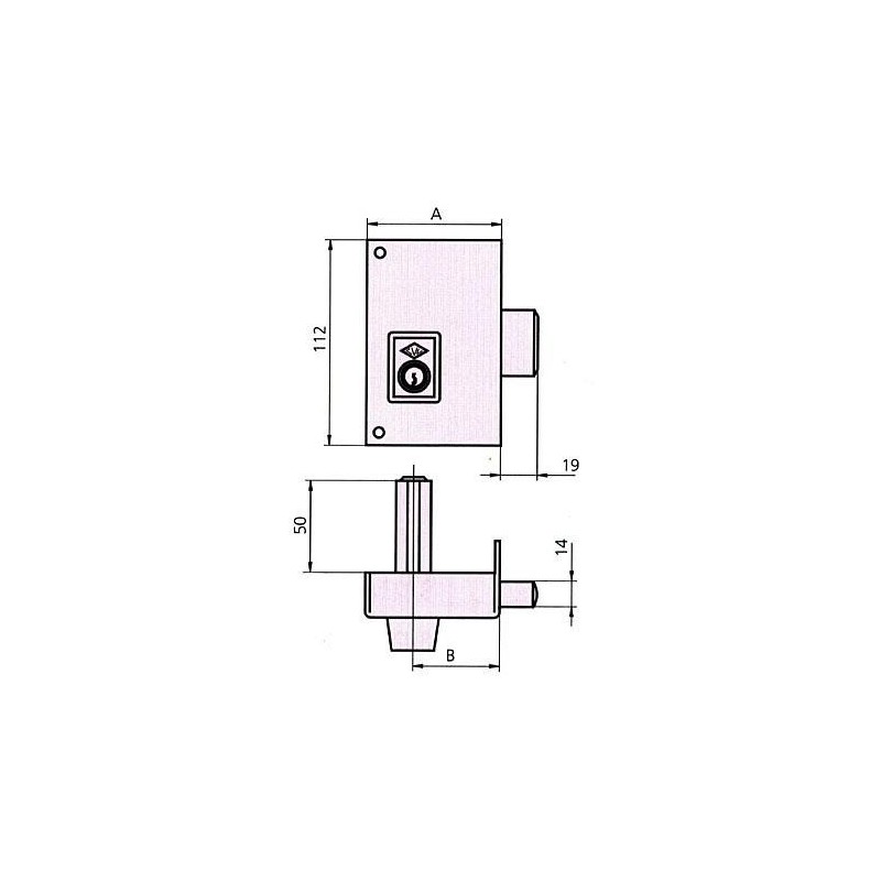 CERRADURA SOBREPONER 56C 60 DCHA. HE PF. CVL