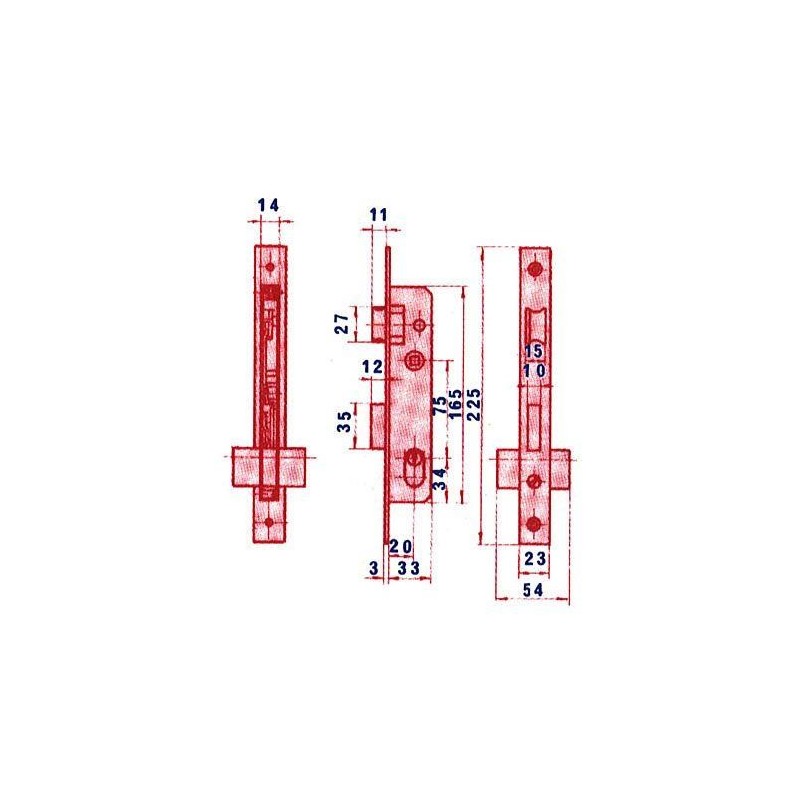 CERRADURA PUERTA METALICA 5560/20 HZ LINCE