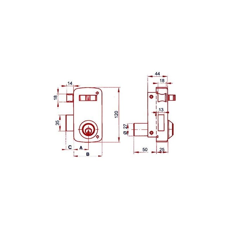 CERRADURA SOBREPONER 5056A/60 HE IZDA. LINCE