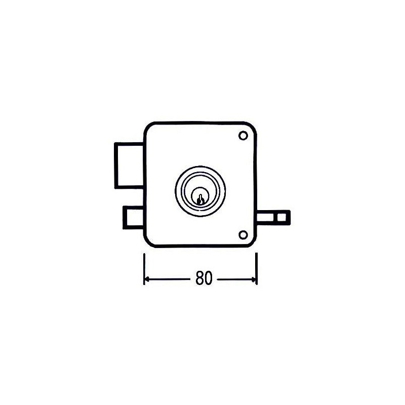 CERRADURA SOBREPONER 2525 PR 80 DCHA. MCM