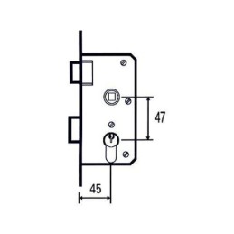 CERRADURA EMBUTIR 1501-2 45...