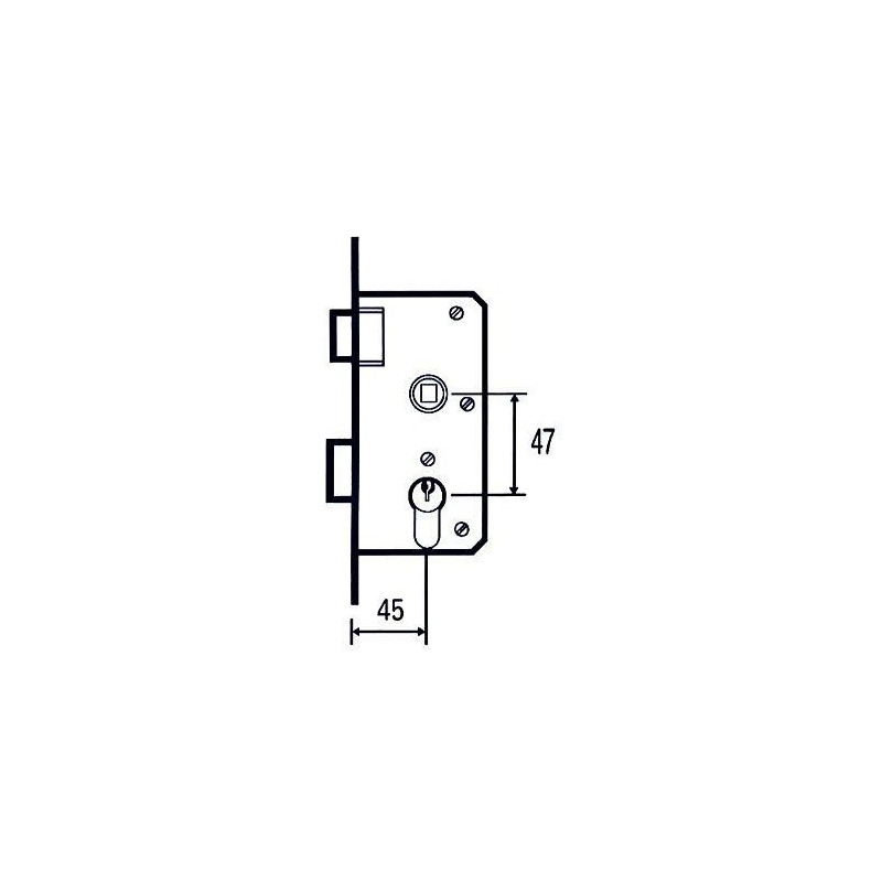 CERRADURA EMBUTIR 1501-2 45 MCM