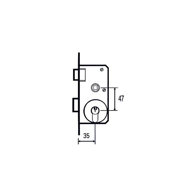 CERRADURA EMBUTIR 1501-2P 45 MCM