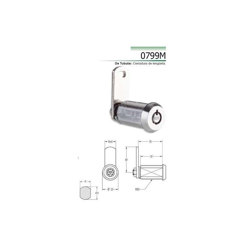 CERRADURA LLAVE TUBULAR CROM 0799-M