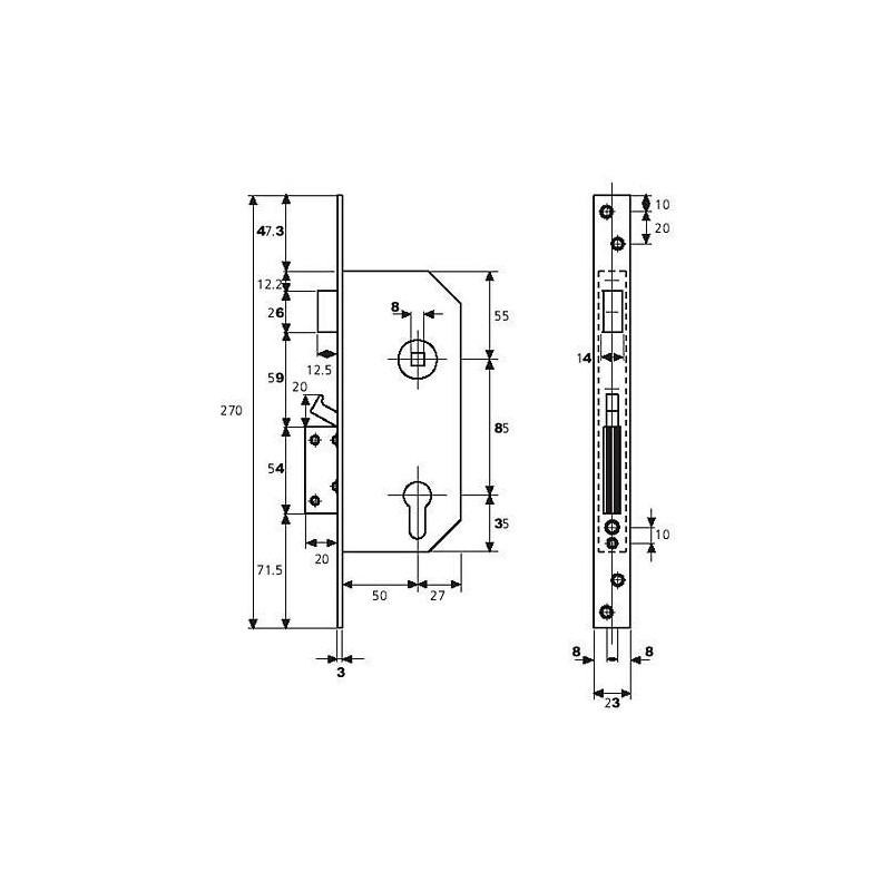 CERRADURA SEGURIDAD R200N/T1/6T TESA