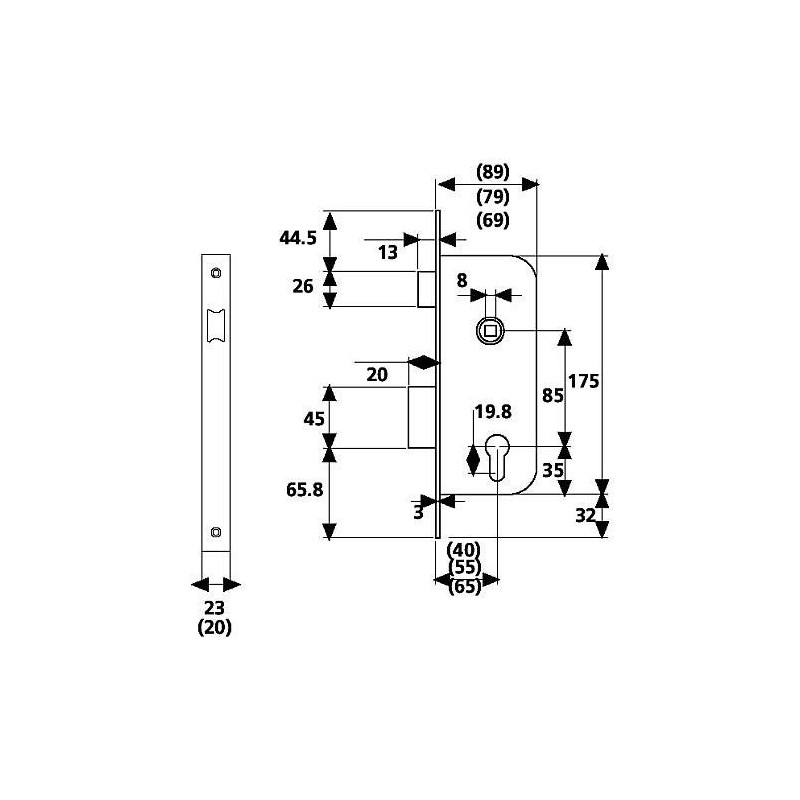 CERRADURA EMBUTIR 2030/40 HL TESA