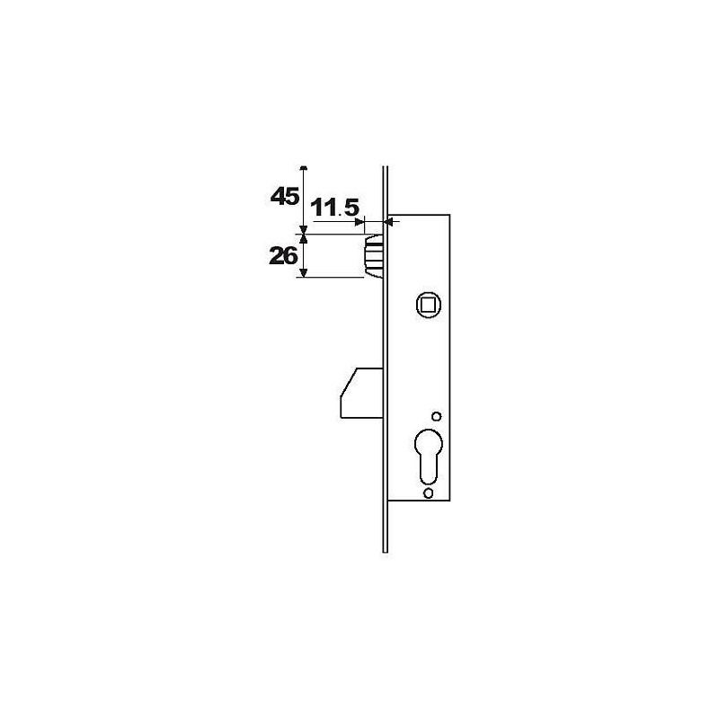 CERRADURA PUERTA METALICA 2216/20/AI TESA