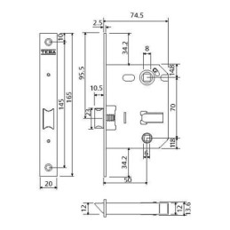 PICAPORTE UNIFICADO 134U/50...