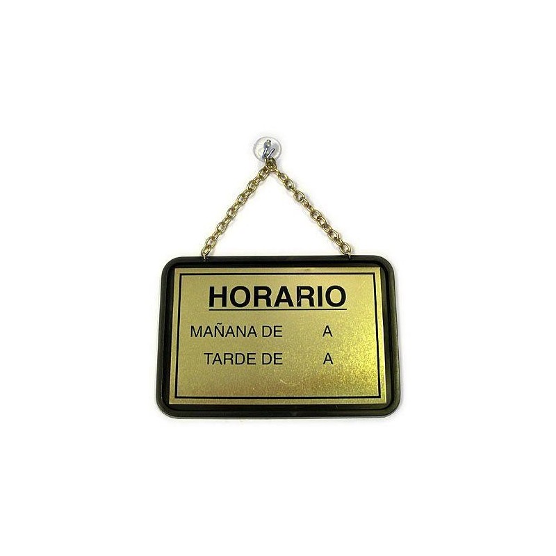 PLACA HORARIO-GRACIAS POR SU VISITA PLATA