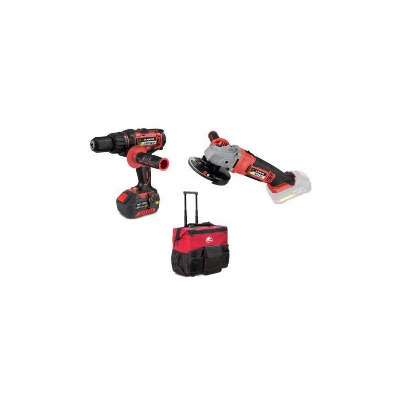 TALADRO ATORN.18V PBL2124PK+AMOLADORA+TROLLEY