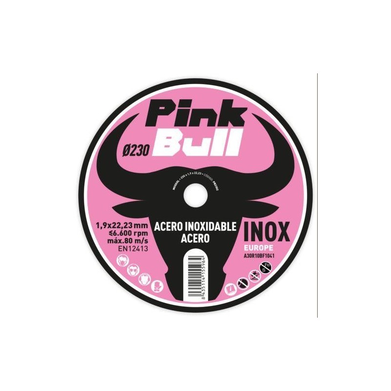 DISCO CORTE EXTRAF. INOX. PINK BULL 230 MM. PB2302