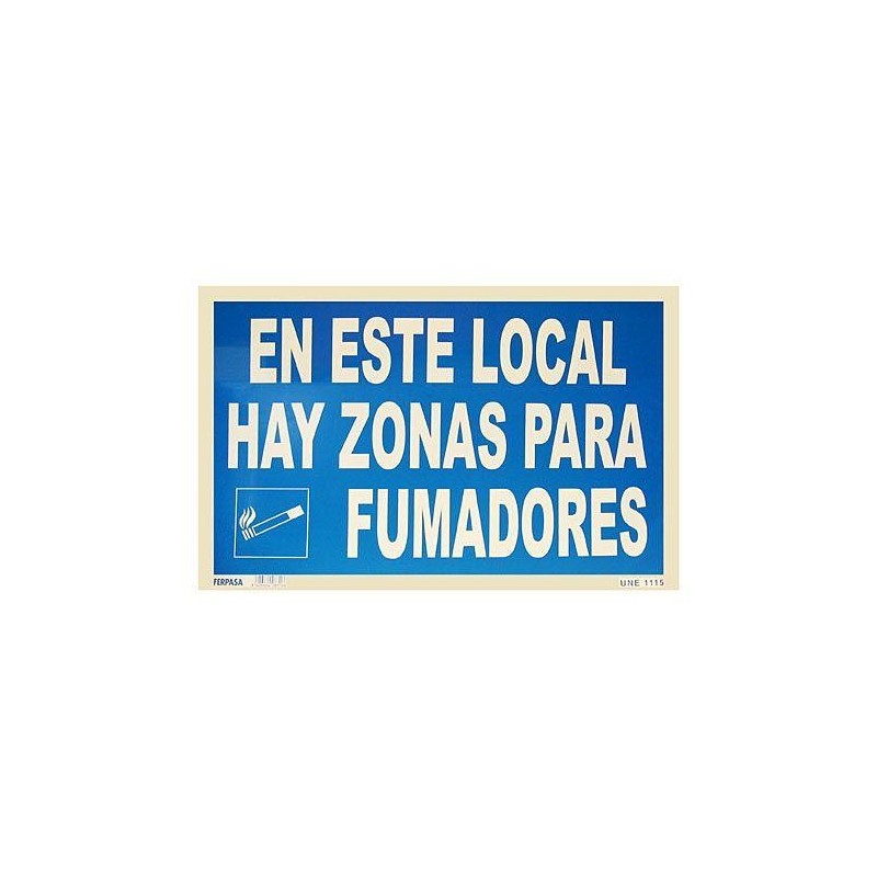 CARTEL A-3 HAY ZONAS PARA FUMADORES