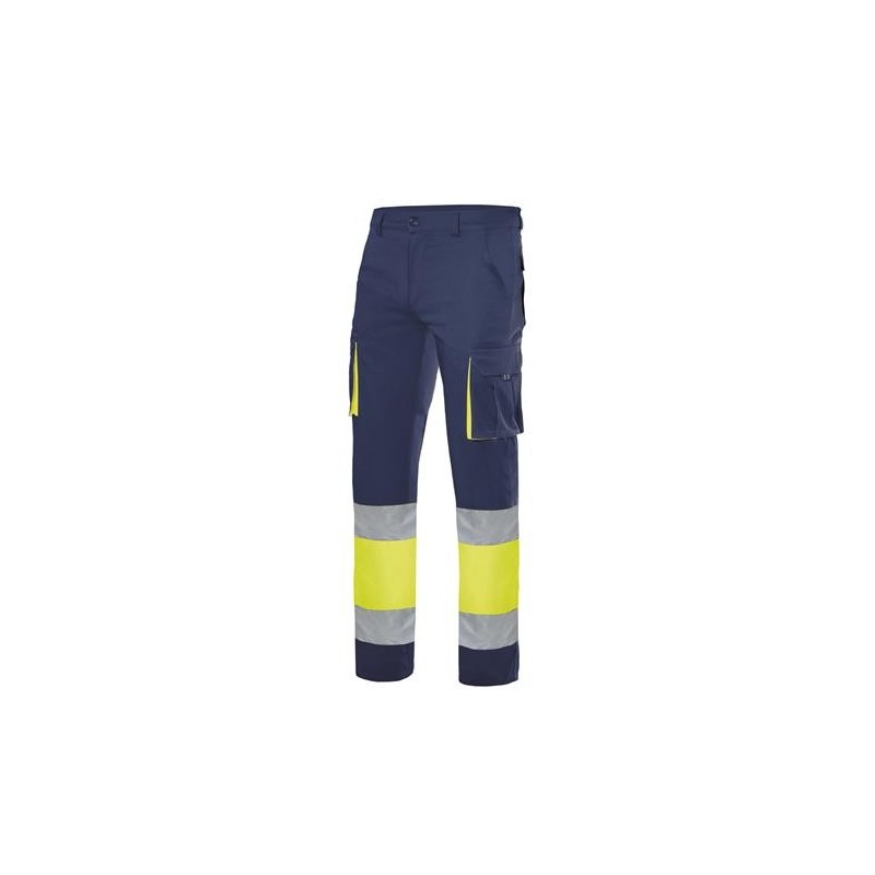 PANTALON STRETCH A.V. AZUL MAR/AMA.FLUOR T- S