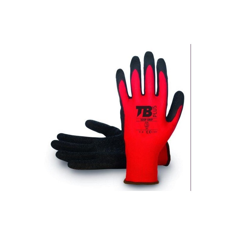 GUANTE POLIESTER ROJO S/COSTURAS 320P GRIP-8