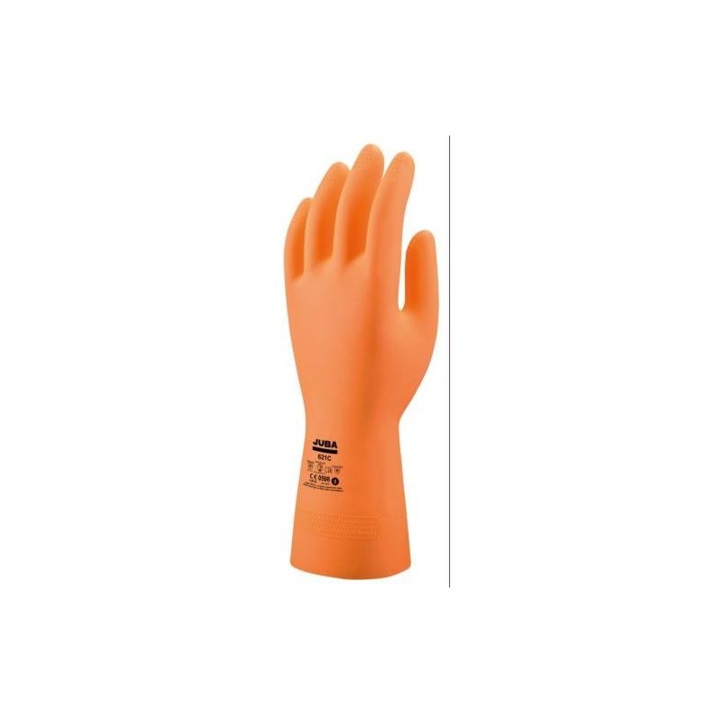 GUANTE SIN SOPORTE LATEX QUIMICO NARANJA T-7