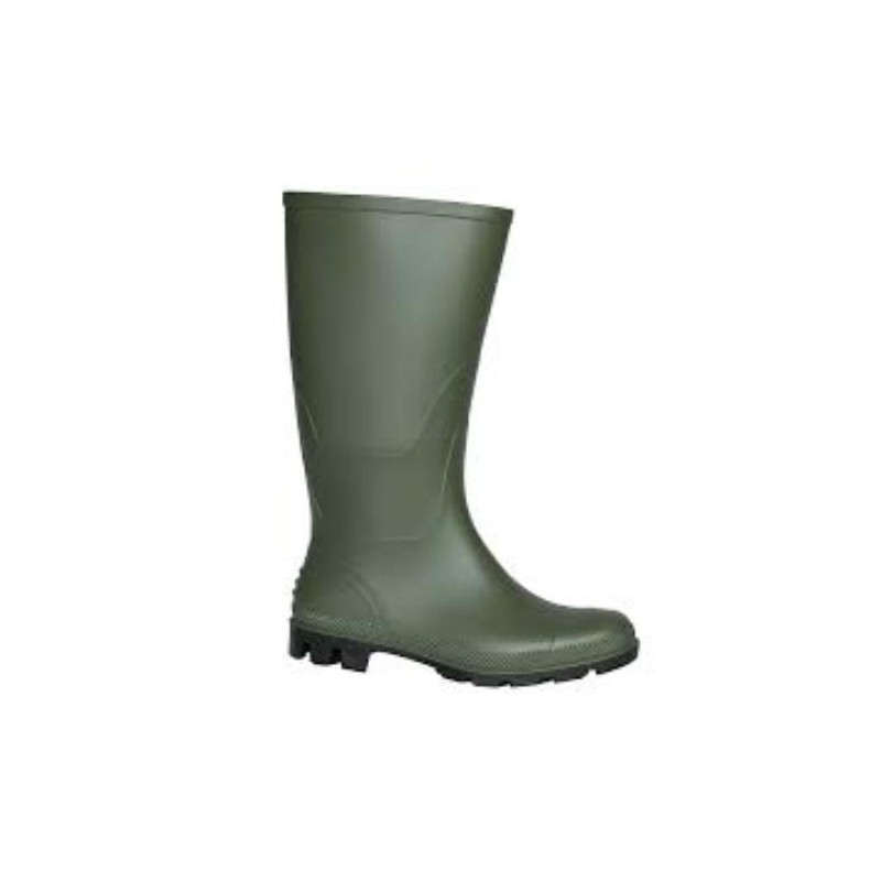 BOTA AGUA CAÑA ALTA PVC VERDE NEGRO  T-37