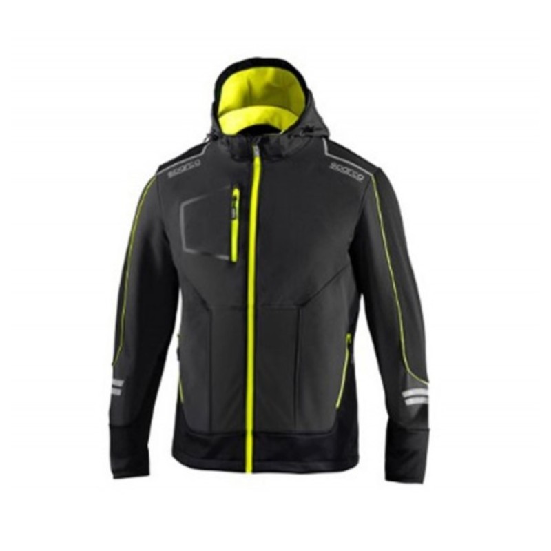 CHAQUETA TECH SOFTSHELL GRIS/AMARILLO TALLA S